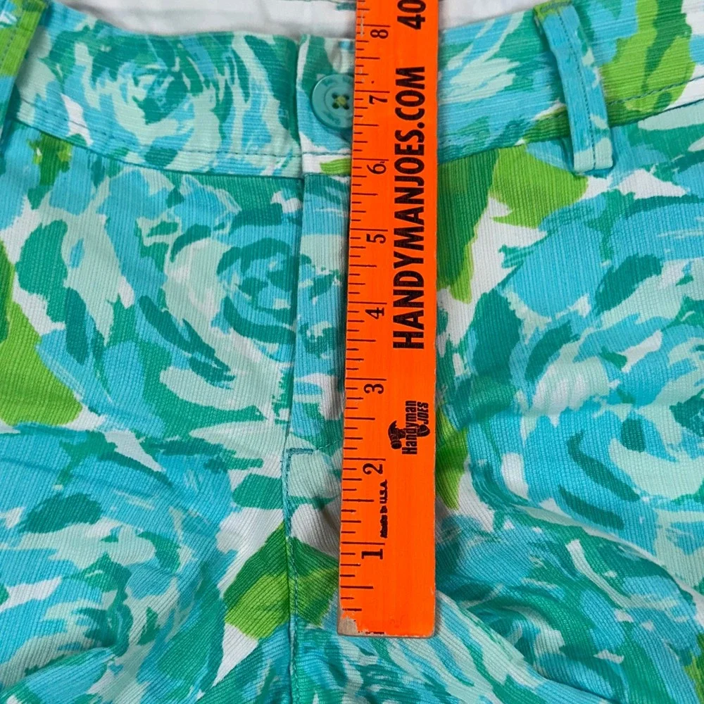 Lilly Pulitzer Womens 4 Callahan Shorts Blue Green‎ Floral Rose Cotton Summer